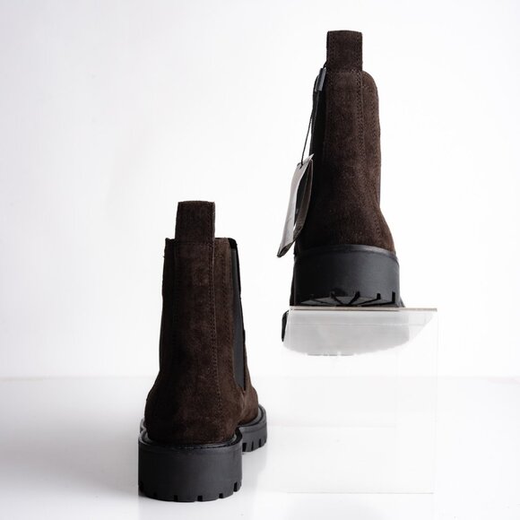 Massimo Dutti Womens Suede Ankle Boots Dark Brown US 6.5 EU 37 NWT 1104/450 - Picture 6 of 8